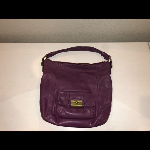 Coach Purple Leather Kristin Hobo Shoulder Crossbody Bag - Picture 5 of 6